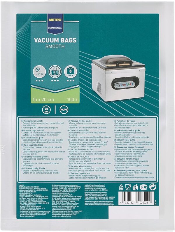 Vacumm Bags 15 x 20 cm, 90 µm, glatt, 100 Stück