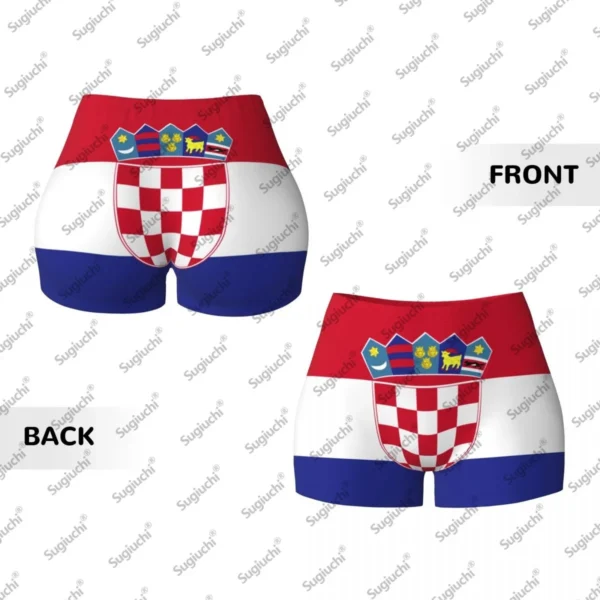 Croatia Flag Yoga Shorts for Women Workout Scrunch Butt Lifting High Waisted Gym Running Short Pants – Bild 3