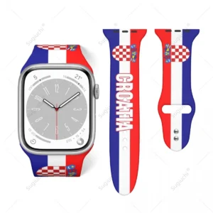 Unisex Croatia Flag 3D Printing Sport Strap for Apple Watch Band Ultra 2 Silicone WatchBand for Iwatch Series 9 8 7 6 SE 5 4