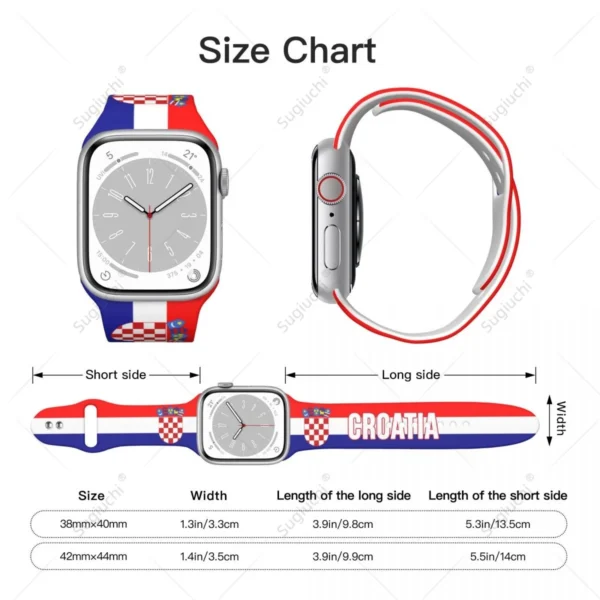 Unisex Croatia Flag 3D Printing Sport Strap for Apple Watch Band Ultra 2 Silicone WatchBand for Iwatch Series 9 8 7 6 SE 5 4 – Bild 3