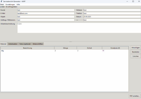 Servicebericht-Generator Software – Bild 2